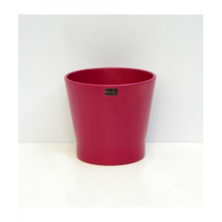 Chậu gốm 05-LT001-12 màu hồng đậm mờ (16x16xH14cm)