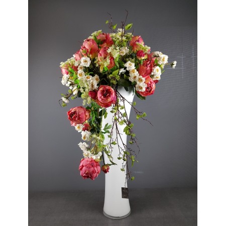 TP154611 - Bình Thủy Tinh Loe Hoa Mẫu Đơn, Mộc Lan